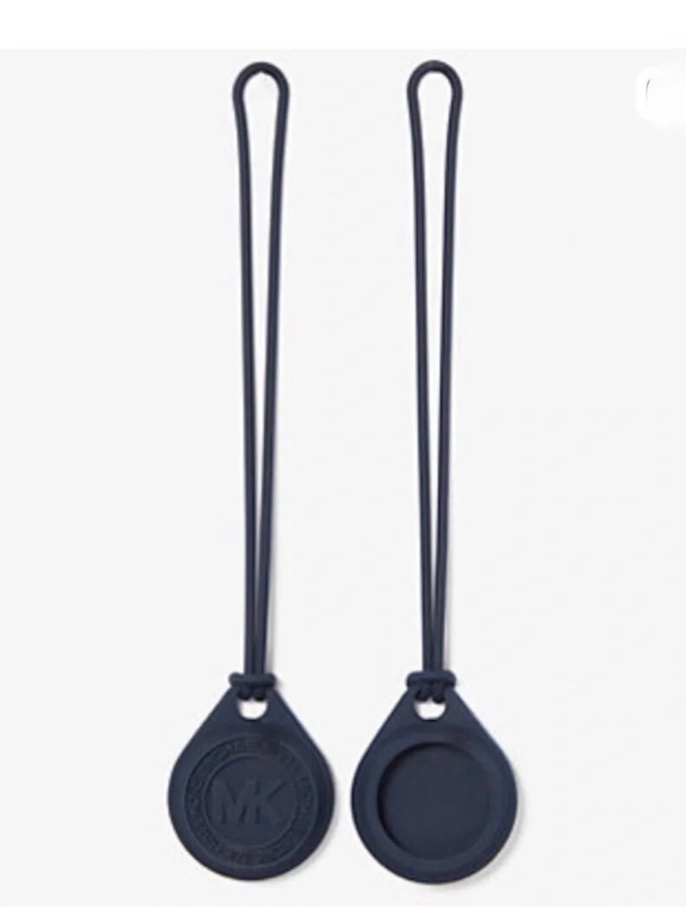 Michael Kors Navy MK Logo Leather Air Tag Set NWT
